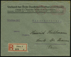 LEIPZIG O 2/ *III/ DEUTSCHES REICH 1927 (12.8.) PFS 35 Pf. Achteck + RZ: Leipzig 6/c Auf Vordruck-Bf.: Verband Der Ärzte - Medicina