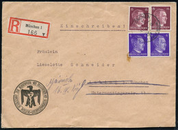 MÜNCHEN 1 1942 (8.3.) Dienst-Bf.: DEUTSCHE GESELLSCHAFT ZUR BEKÄMPFUNG VON MISSTÄNDEN IM GESUNDHEITSWESEN (Adler U. Äsku - Medicina