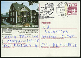 563 REMSCHEID 1/ Ao/ 75 JAHRE/ STADT.. 1983 (14.7.) MWSt (Napoleon-Monogr.) Ortsgl. BiP 60 Pf. Burgen: 50 JAHRE REMSCHEI - Medicina