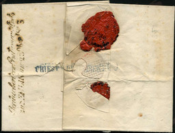 ÖSTERREICH 1833 Vorphila-Bf., Rs. Blauer 1L: TRIEST + Schw. 2L Schreibschrift-Desinfektionsstempel: "G E R ä U C H E R T - Disease