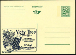 BELGIEN 1970 2,50 F. Reklame-P. Wappenlöwe, Grün: Vichy Thee.. LAXEREND = Kräuter, Packung Abführ-Tee (u. Tasse) Fläm. T - Geneeskunde