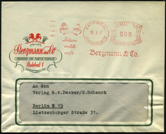 RADEBEUL-/ OBERLÖSSNITZ/ Lilien-/ Milch-/ Seife/ Bergmann & Co 1937 (März) Seltener AFS-Typ "Komusina" = Logo 2 Steckenp - Usati