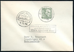 SCHWEDEN 1953 (9.12.) 1K-BPA: NEW YORK - GÖTEBORG/M-S/KUNGSHOLM + Ra.3: SAL/M-S KUNGSHOLM/FÖRSTA HEMGÄENDE RESAN = Jungf - Marítimo