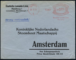 HAMBURG/ 1/ Deutsche Levante-Linie 1929 (22.8.) AFS 025 Pf. Auf Ausl.-Firmen-Bf.: Deutsche Levante-Linie, Levantehaus N. - Marittimi