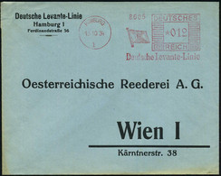 HAMBURG/ 1/ Deutsche Levante-Linie 1934 (13.10.) AFS 012 Pf. = Reederei-Flagge Klar Auf Ausl.-Firmen-Bf. N. Wien = Inl.- - Marittimi