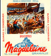 BU 2263 /   BUVARD-   BISCOTTES  MAGDELEINE    N° 6 PECHE AU THON   (16,00 Cm X 14,00 Cm ) - Biscottes