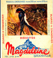 BU 2284 /   BUVARD-   BISCOTTES  MAGDELEINE    N° 3 HIRONDELLE DE CHEMINEE (14,00 Cm X 16,00 Cm ) - Biscottes