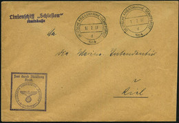 DEUTSCHES REICH 1937 (17.2.) 2K-BPA.: DEUTSCHE KRIEGSMARINE-SCHIFFSPOST/d/Nr.4 = Linienschiff "Schlesien", Ausbildungsre - Maritime