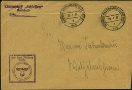 DEUTSCHES REICH 1938 (29.1.) 2K-BPA.: DEUTSCHE KRIEGSMARINE-SCHIFFSPOST/d/Nr.4 + Viol. 3L: Linienschiff "Schlesien".. +  - Maritime