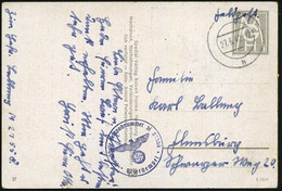 DEUTSCHES REICH 1942 (27.6.) Stummer 2K-Steg = Tarnstempel + Viol. 1K-HdN: Feldpostnr. M 27558 = 1. Sperrbrecher-Flottil - Marittimi