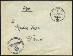 DT.BES.FRANKREICH 1944 (4.5.) 1K: FELDPOST/g/--- + Vio. 1K-HdN: Feldpostnr. 56707 = Admiral Französ. Südküste , Dort Fan - Marittimi