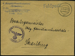 DT.BES.NIEDERLANDE 1943 (24.3.) Stummer 2K-Steg: "uu" = Tarnstempel Delft + Viol. 1K-HdN: Kommando 2. Kriegsschiffbauleh - Marittimi
