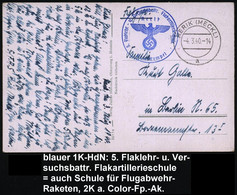 RERIK (MECKL)a 1940 (4.3.) 2K + Blauer 1K-HdN: 5. Flaklehr-  U.  V E R S U C H S B A T T R. - Flakartillerieschule / Rer - Otros & Sin Clasificación