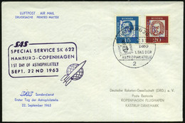 2 HAMBURG 36/ DRG/ 1.TAG DER/ ASTROPHILATELIE 1963 (22.9.) SSt Auf 15 Pf. Luther U. 20 Pf. Bach Mit Lochung: "D R G" = D - Altri & Non Classificati