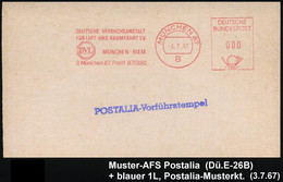 8 MÜNCHEN 87/ DEUTSCHE VERSUCHSANSTALT/ FÜR LUFT-U.RAUMFAHRT EV./ DLV.. 1967 (3.7.) AFS In 000 (Monogr.-Logo) + Bl. 1L.: - Altri & Non Classificati