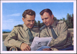 UdSSR 1961 3 Kop. BiP Rakete , Hellgrün: Titov U. Gagarin Mit Zeitung, Ungebr. (Mi.P 252) - SOWJETISCHE RAUMFAHRT / KOSM - Russia & URSS