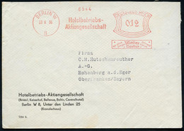 BERLIN W/ 8/ Hotelbetriebs-/ AG/ Vor Allen/ Dingen/ Winter/ Garten/ Jnternat./ Varieté 1936 (23.6.) Seltener AFS Auf Fir - Circo