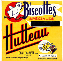 BU 2300 /   BUVARD-   BISCOTTES     HUTTEAU  CHAILLY EN BIERE  S & M  (15,50 Cm X 15,50 Cm ) - Biscottes