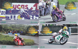 SERIE COMPLETA 4 TARJETAS MOTOS DE LA ISLA DE MAN  AÑO 2001 (MOTORBIKE) - Isle Of Man