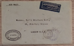 Greece AIRMAIL FROM ATHENS TO LONDON VIA CAIRO WITH THREE DIFFERENT GENSORSHIPS - Sonstige & Ohne Zuordnung