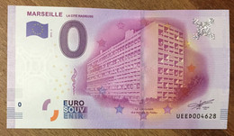 2016 BILLET 0 EURO SOUVENIR DPT 13 MARSEILLE LE CITÉ RADIEUSE ZERO 0 EURO SCHEIN BANKNOTE PAPER MONEY BANK - Prove Private