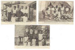 4 Cpa Mission Des Salomon Septentrionales - Noix De Coco, Indigènes, R.P. Léon Chaize, Un Ménage   ( S.4856) - Isole Salomon