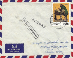 Zaire Congo 1983 Kinshasa 16 Norman Rockwell Inconnu Instructional Handstamp Returned Cover - Gebraucht