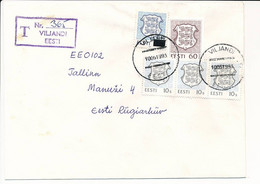 Registered Domestic Cover / Overprint - 10 May 1993 Viljandi - Estonia