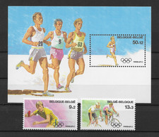 Belgien 1988 Olympia Block 58 + Mi.Nr. 2337/38 Kpl. Satz ** - Unused Stamps