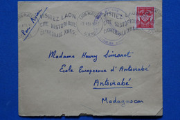 R28 MADAGASCAR BELLE LETTRE RECO. 1953 PAR AVION   POUR ANTISRABE + AFFRANCHISSEMENT INTERESSANT - Lettres & Documents