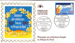 " HOMMAGE AUX COMBATTANTS EN AFRIQUE DU NORD " Sur Enveloppe 1er Jour Sur Soie De 1997.  N° YT 3072. Parfait état. FDC - Militaria