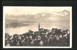 AK Thalwil, Ortsansicht Mit Den Alpen Im Hintergrund - Thalwil