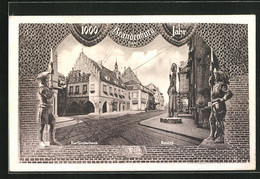 AK Brandenburg / Havel, Festpostkarte Zur 1000 Jahrfeier, Kurfürstenhaus Und Roland - Brandenburg