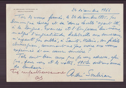 Lettre Manuscrite Du 24 Décembre 1966, Signée André Soubiran ( Médecin, écrivain ) - Manuscripts