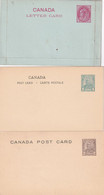 CANADA  ENTIER POSTAL/GANZSACHE/POSTAL STATIONARY  LOT DE 2 CARTES + 1 CARTE-LETTRE - 1903-1954 De Koningen