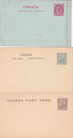CANADA  ENTIER POSTAL/GANZSACHE/POSTAL STATIONARY  LOT DE 2 CARTES + 1 CARTE-LETTRE - 1903-1954 Reyes