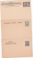 CANADA  ENTIER POSTAL/GANZSACHE/POSTAL STATIONARY  LOT DE 3 CARTES - 1903-1954 Rois