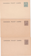 CANADA  ENTIER POSTAL/GANZSACHE/POSTAL STATIONARY  LOT DE 3 CARTES - 1903-1954 De Koningen