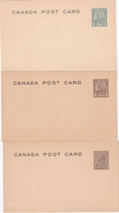 CANADA  ENTIER POSTAL/GANZSACHE/POSTAL STATIONARY  LOT DE 3 CARTES - 1903-1954 Reyes