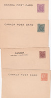 CANADA  ENTIER POSTAL/GANZSACHE/POSTAL STATIONARY  LOT DE 4 CARTES - 1903-1954 Rois