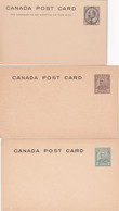 CANADA  ENTIER POSTAL/GANZSACHE/POSTAL STATIONARY  LOT DE 3 CARTES - 1903-1954 Reyes