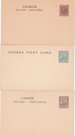 CANADA  ENTIER POSTAL/GANZSACHE/POSTAL STATIONARY  LOT DE 3CARTES - 1903-1954 De Koningen