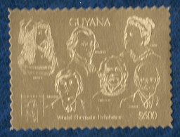 Guyana 1992 Durer Mozart Curie Karpov Einstein Harris Gold Or MNH** Rare - Scacchi
