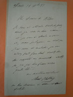 Lettre Autographe Edmond LHUILLIER (1803-1890) COMPOSITEUR Et CHANSONNIER - Sänger Und Musiker