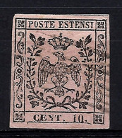 FF1 1857 MODENA 10 Cent. (punto Dopo La Cifra) - Sassone N. 9 Usato E Firmato - Modena