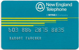 USA - Nynex - New England Telephone, User's Card, Credit Magnetic Remote, 1989, Used - Cartes Magnétiques