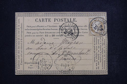 FRANCE - Carte Précurseur Du Camp D'Avord Pour Ste Menehould En 1876, Affranchissement Cérès 15ct - L 97247 - Vorläufer