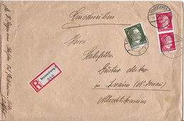 1944 Reco-Briefumschlag Braunschweig 5 An Den Stabsfeldweibel In Der Albrechtskaserne   ►Mi.Nr.788 & Nr.795◄ - Storia Postale