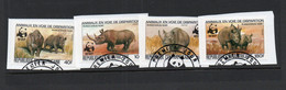 WORLD WILDLIFE FUND - CENTRAL AFRICAN REP - 1983 WWF RHINO  SET OF 4 USED - Used Stamps