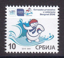 Serbia 2015 Europa Water Polo Championship Sports Mascot Snowman Tax Charity Surcharge MNH - Wasserball